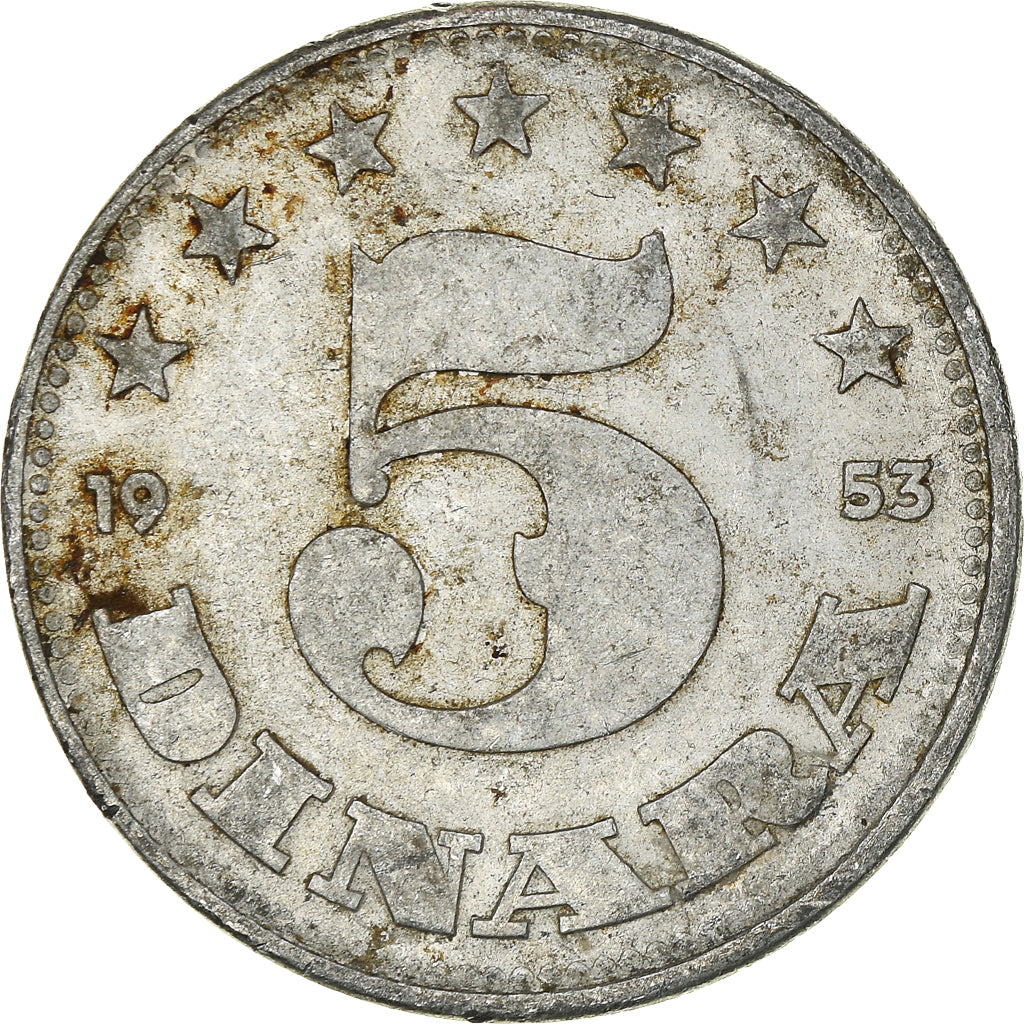 Monnaie, Yougoslavie, 5 Dinara, 1953