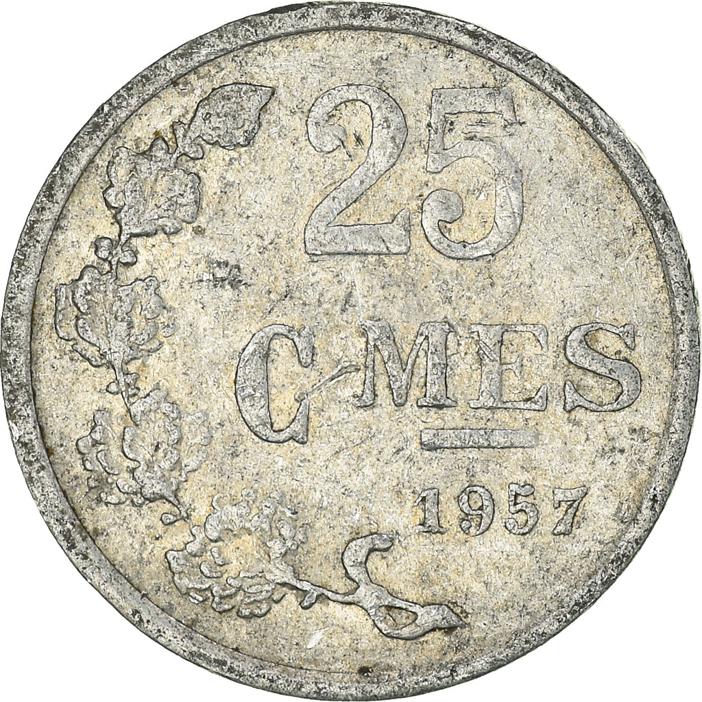 Moneda, Luxemburgo, 25 Centimes, 1957