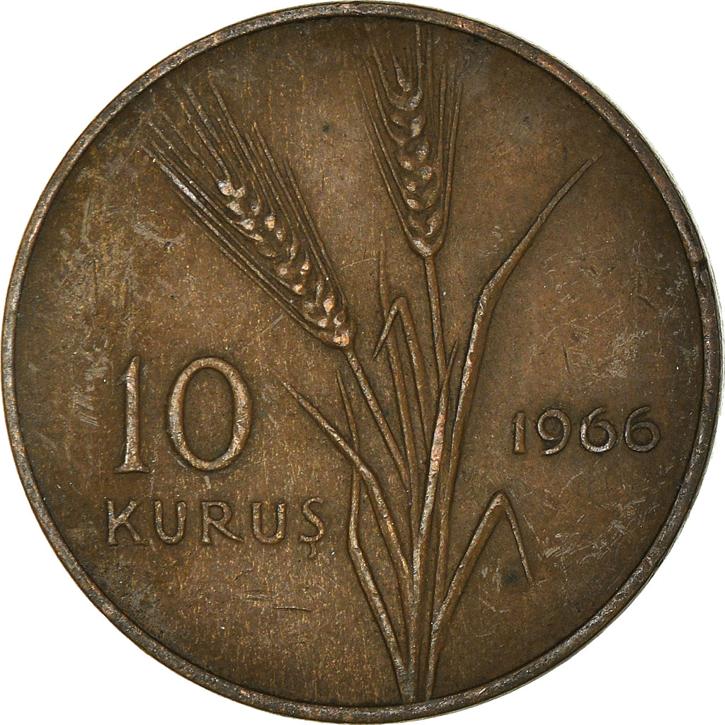 Moneta, Turchia, 10 Kurus, 1966