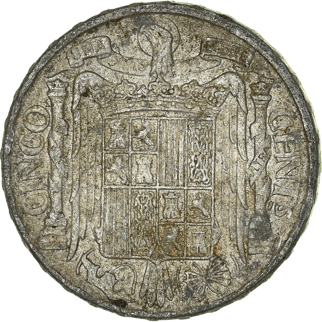 Monnaie, Espagne, 5 Centimos, 1941