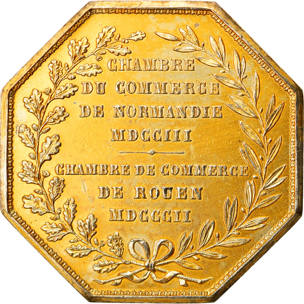 France, Token, Chambre de Commerce de Rouen, 1802, Lecomte, EF(40-45), Vermeil