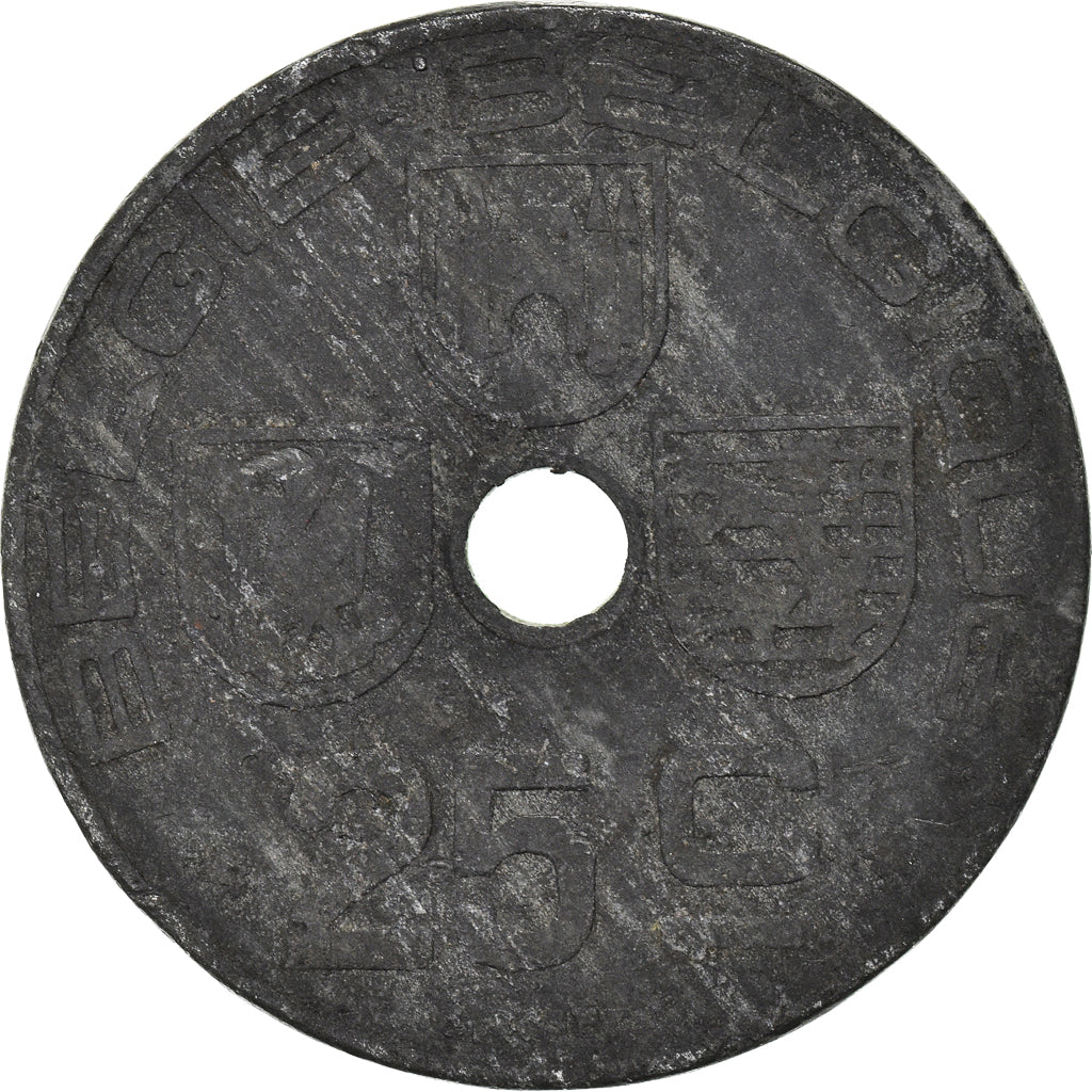 Moneda, Bélgica, 25 Centimes, 1944
