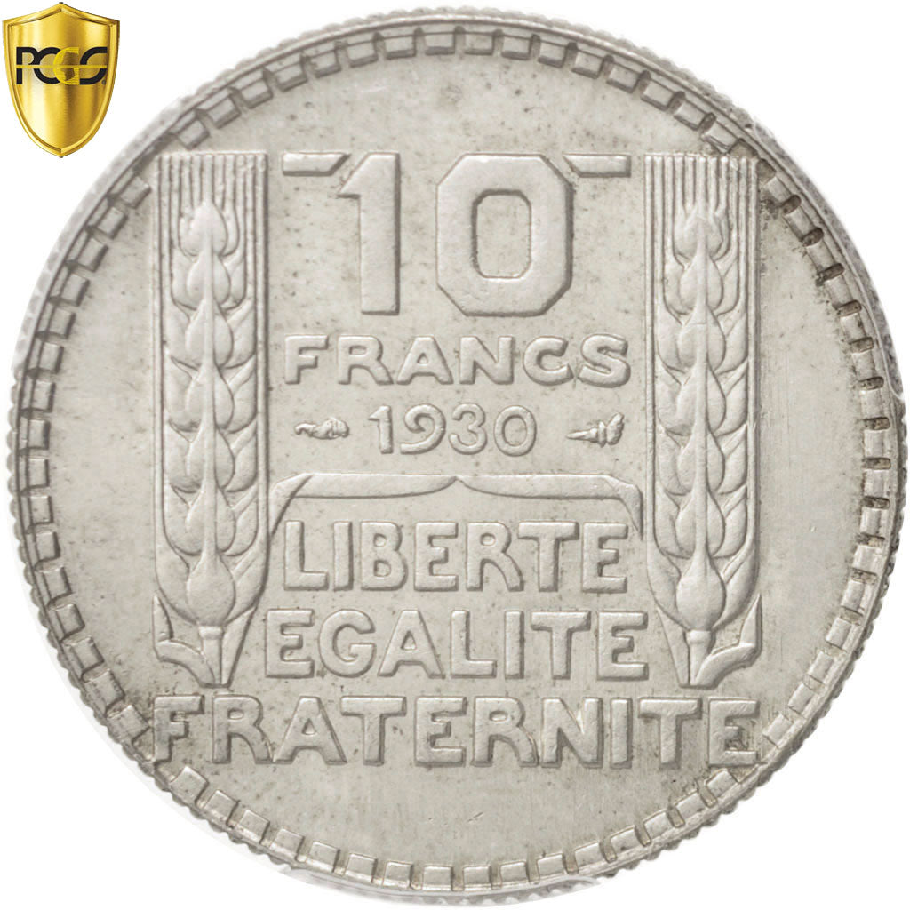 Moneta, Francia, Turin, 10 Francs, 1930, Paris, PCGS, MS62, SPL, Argento