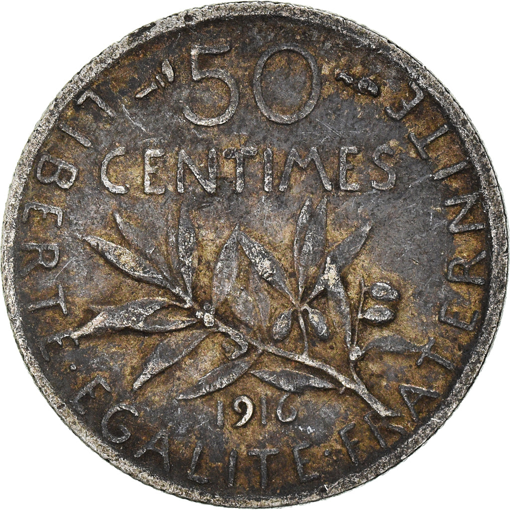 Moeda, França, 50 Centimes, 1916