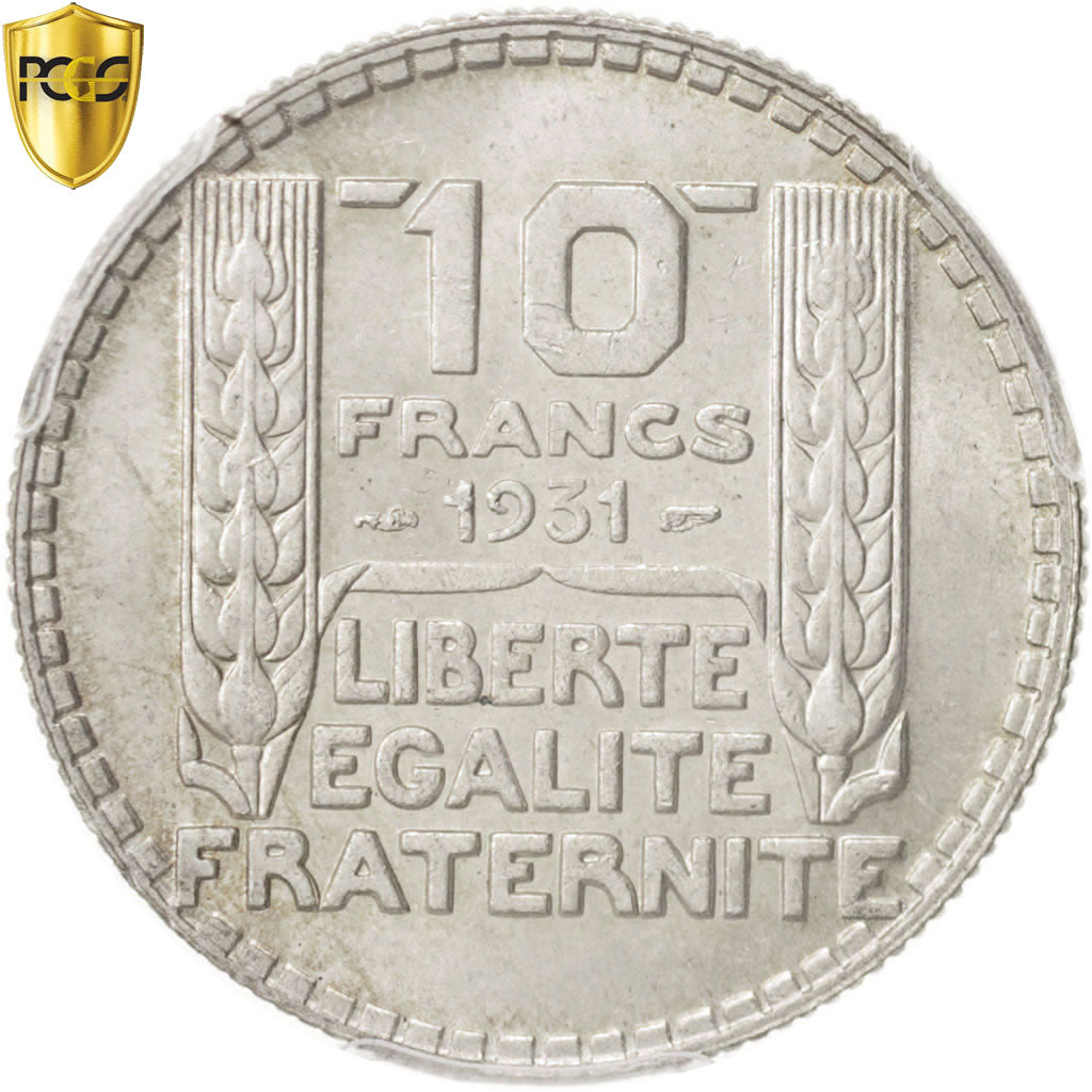 Coin, France, Turin, 10 Francs, 1931, Paris, PCGS, MS63, MS(63), Silver, KM:878