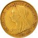 Great Britain, Victoria, 1/2 Sovereign, 1896, EF(40-45), Gold, KM:784