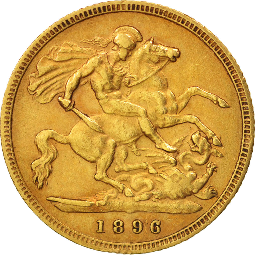Great Britain, Victoria, 1/2 Sovereign, 1896, EF(40-45), Gold, KM:784