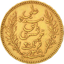 Tunisie, Ali Bey, 20 Francs, 1892, Paris, TTB, Or, KM:227