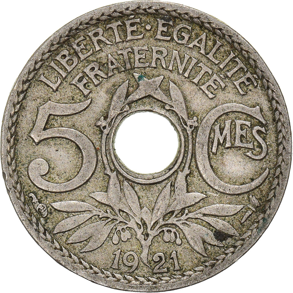 Munten, Frankrijk, 5 Centimes, 1921