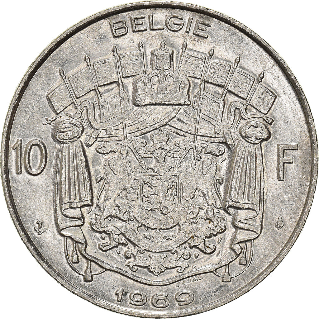 Munten, België, 10 Francs, 10 Frank, 1969