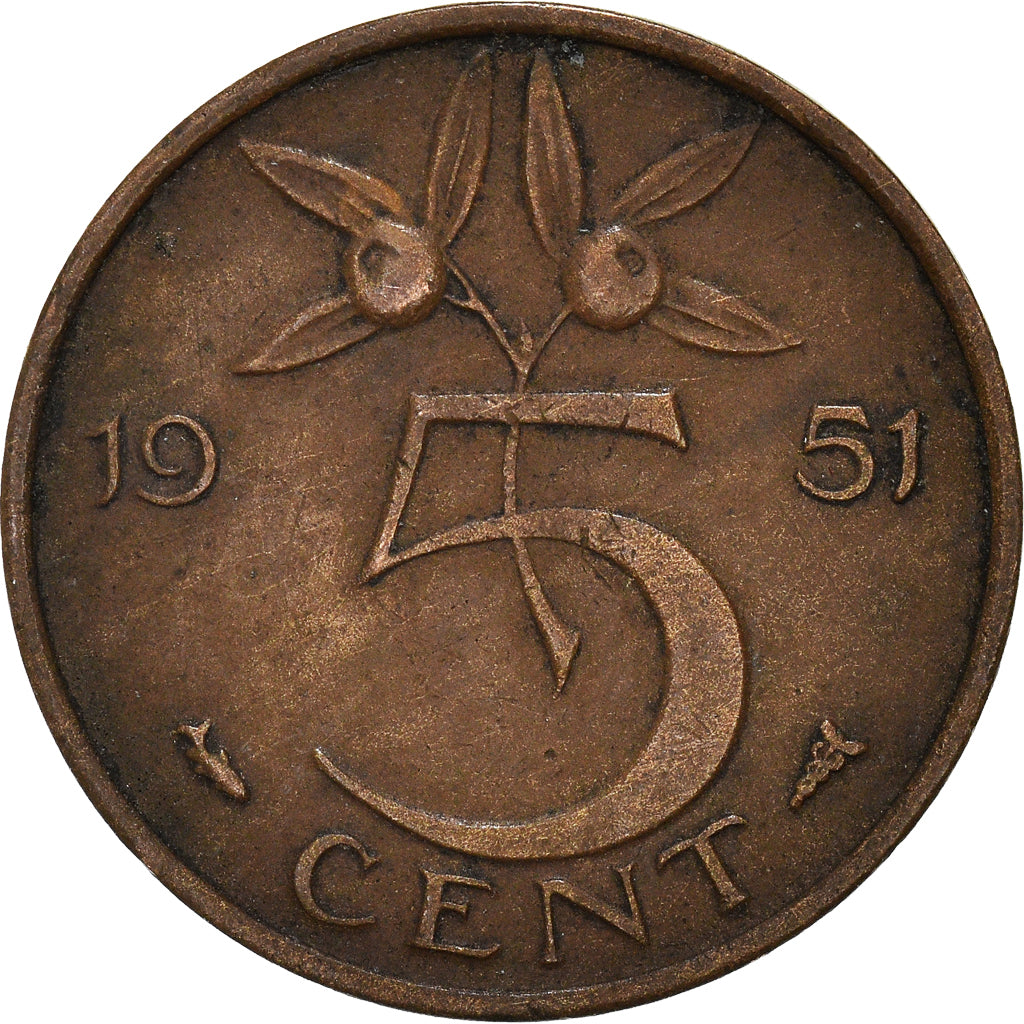 Munten, Nederland, 5 Cents, 1951