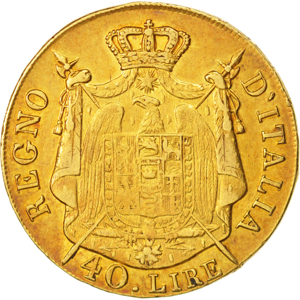 Coin, ITALIAN STATES, KINGDOM OF NAPOLEON, Napoleon I, 40 Lire, 1808, Milan
