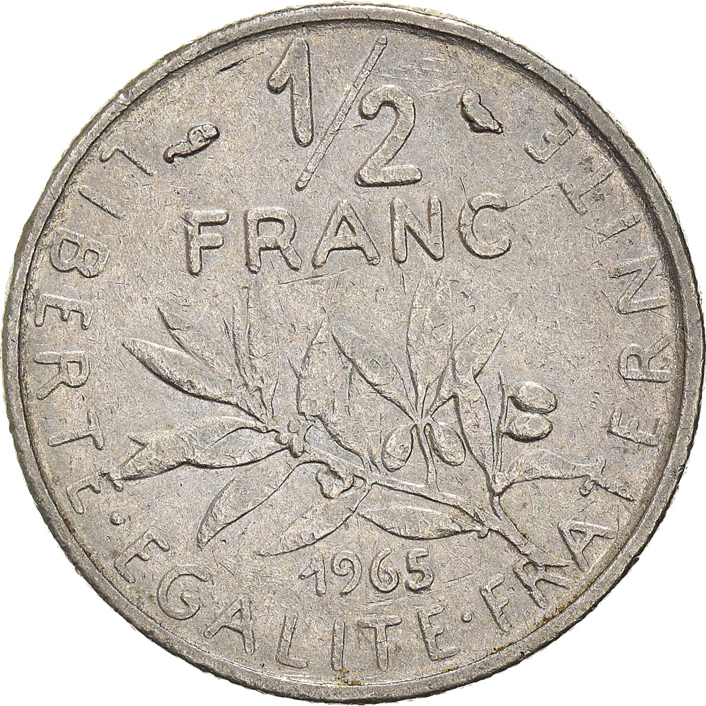 Münze, Frankreich, 1/2 Franc, 1965