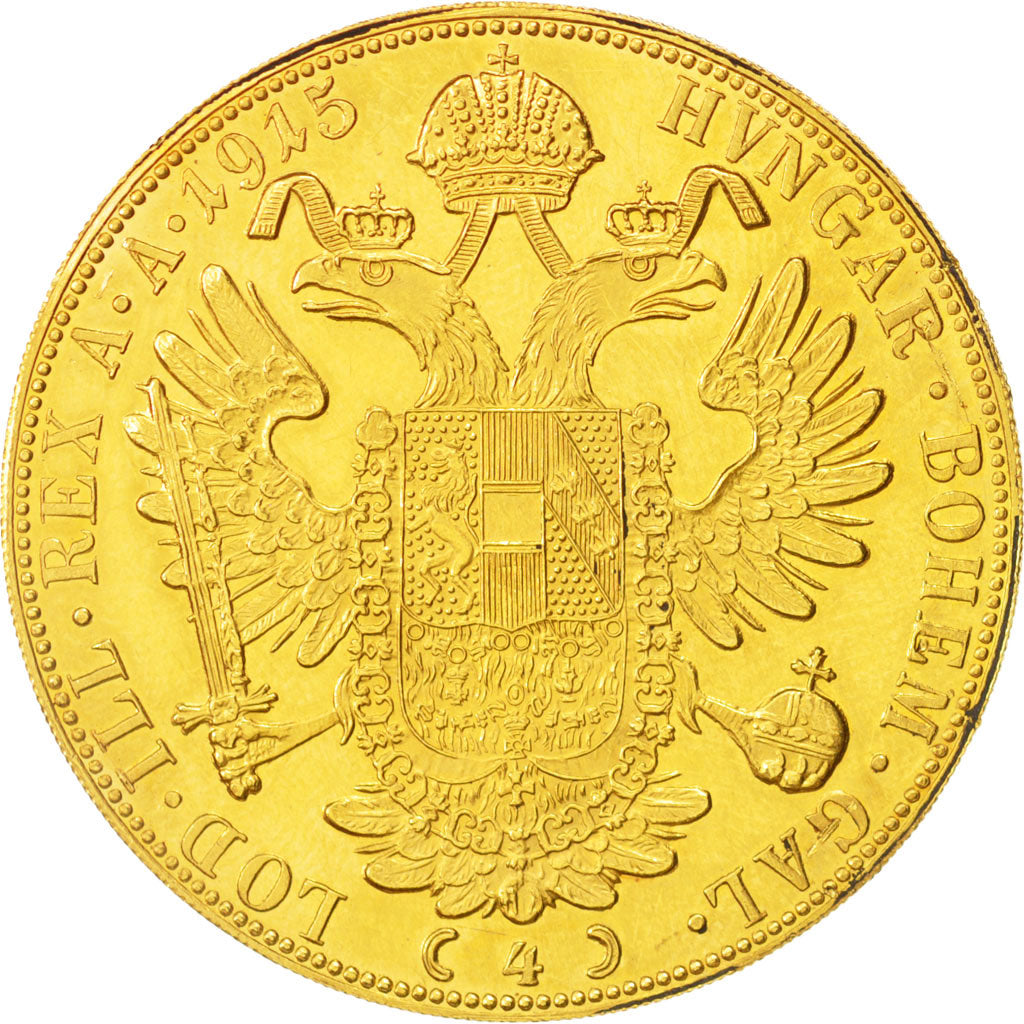 Austria, Franz Joseph I, 4 Ducat, 1915, SPL-, Oro, KM:2276