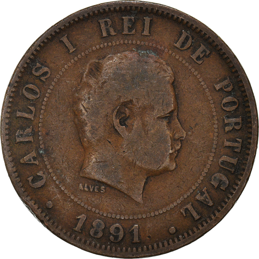 Münze, Portugal, 20 Reis, 1891