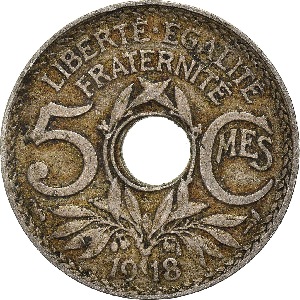 Moneta, Francia, 5 Centimes, 1918