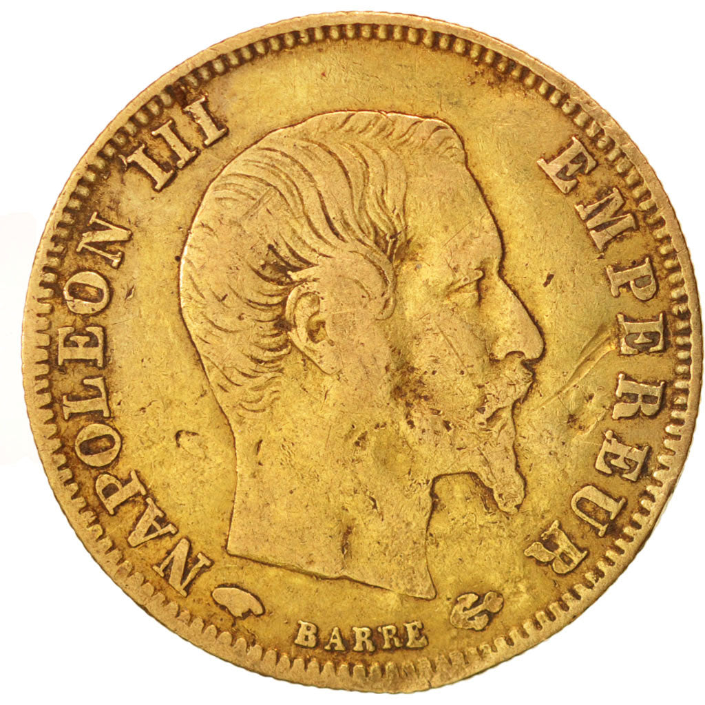 France, Napoleon III, 5 Francs, 1859, Paris, F(12-15), Gold, KM:787.1
