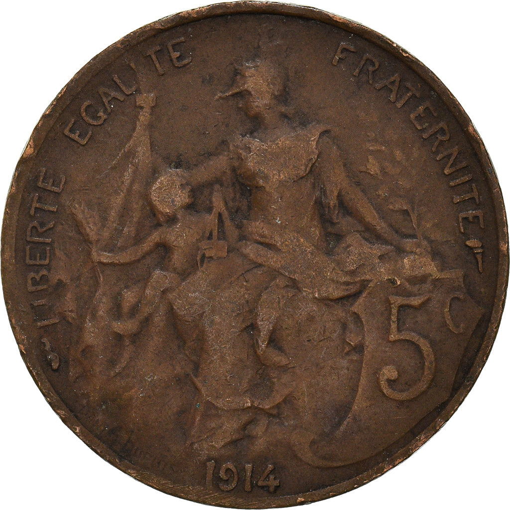 Coin, France, 5 Centimes, 1914
