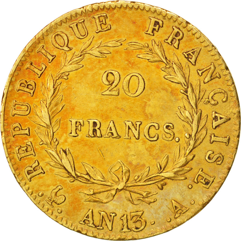 France, Napoléon I, 20 Francs, AN 13, Paris, AU(50-53), Gold, KM:663.1