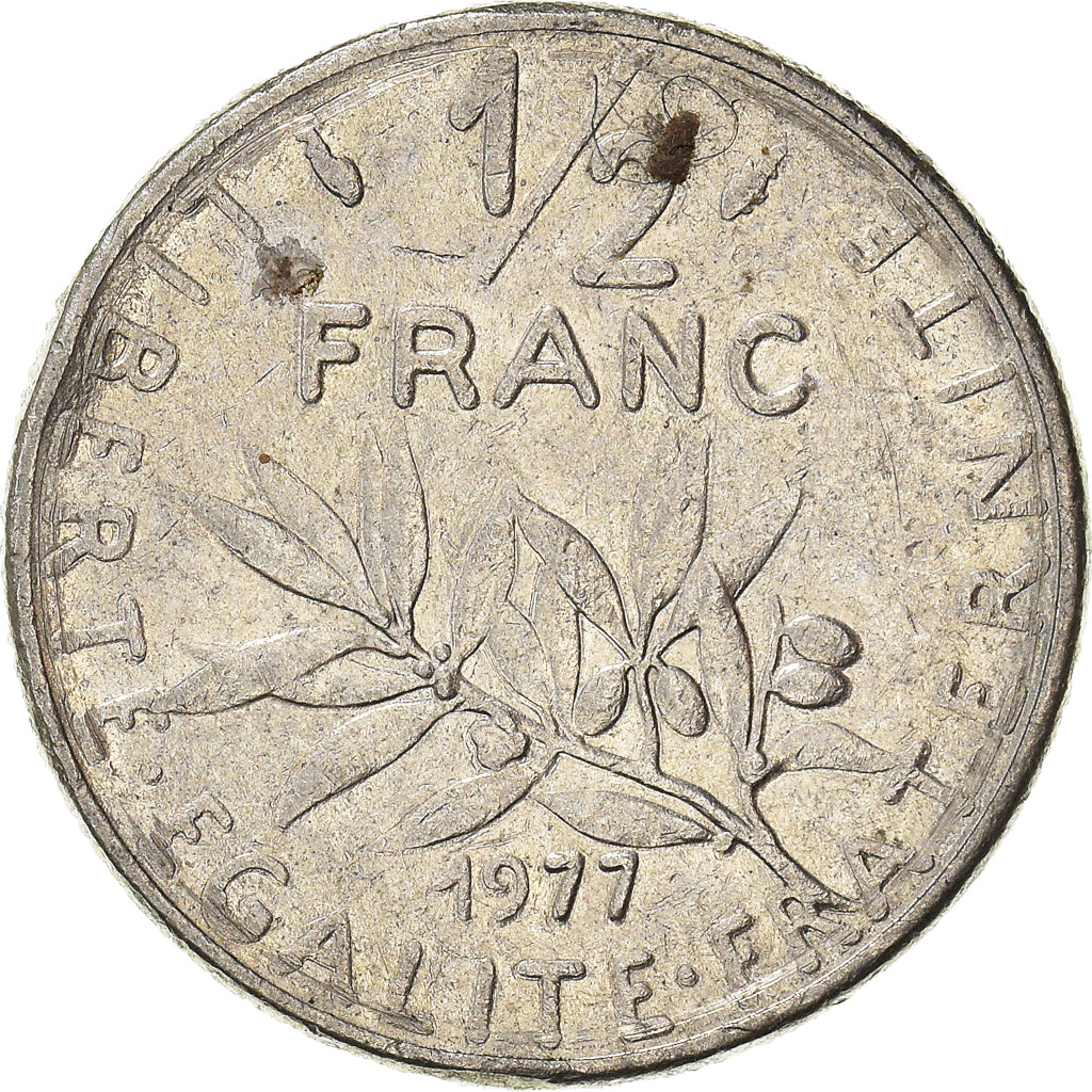 Coin, France, 1/2 Franc, 1977