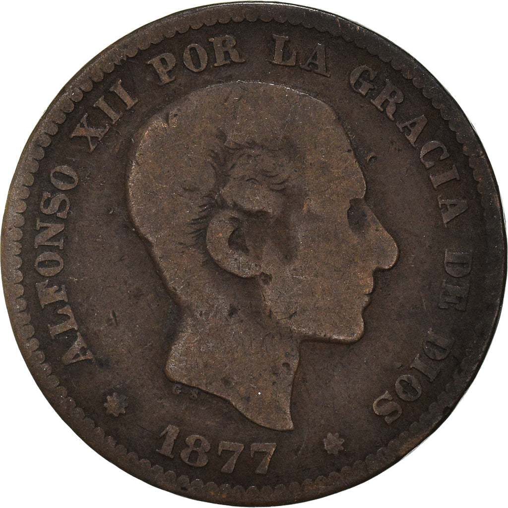 Moneta, Hiszpania, 5 Centimos, 1877