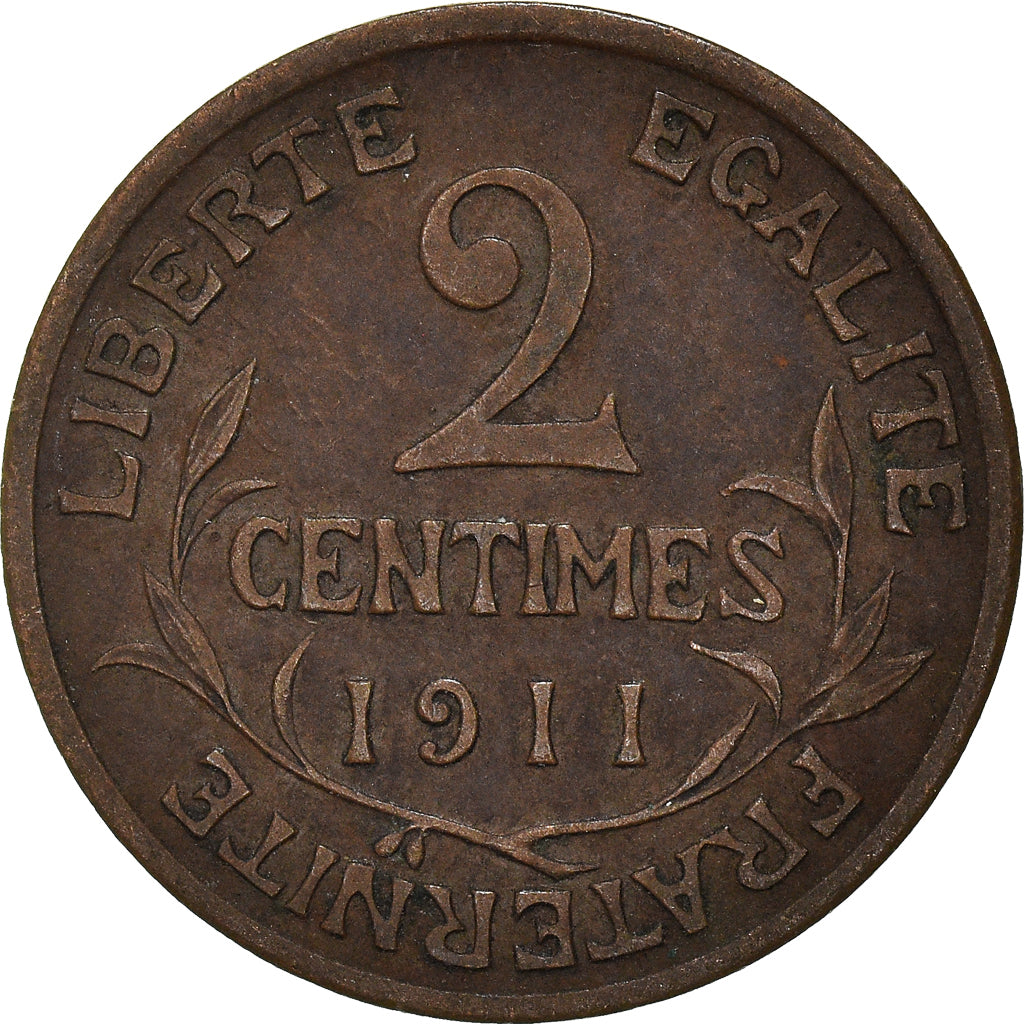 Moneda, Francia, 2 Centimes, 1911