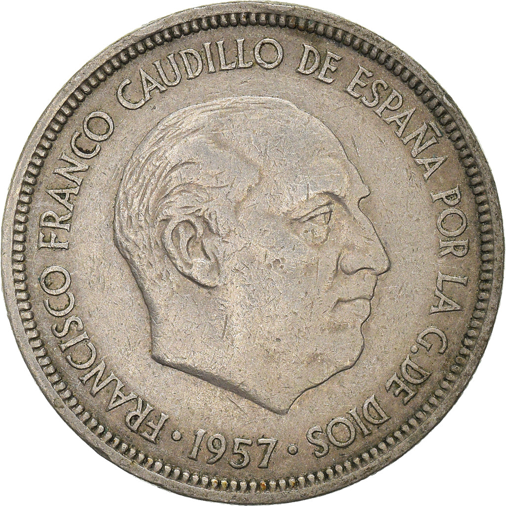 Moeda, Espanha, 5 Pesetas, 1957 (74)