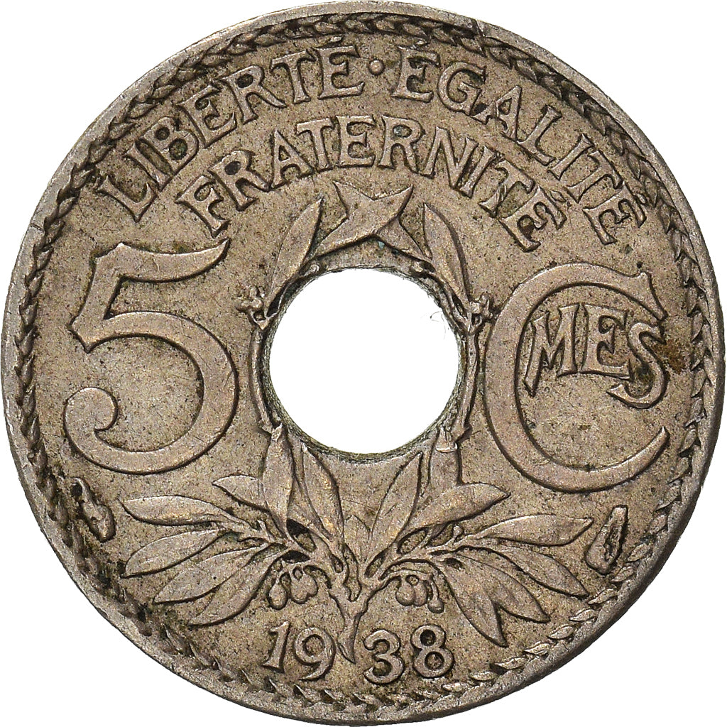 Moneta, Francia, 5 Centimes, 1938