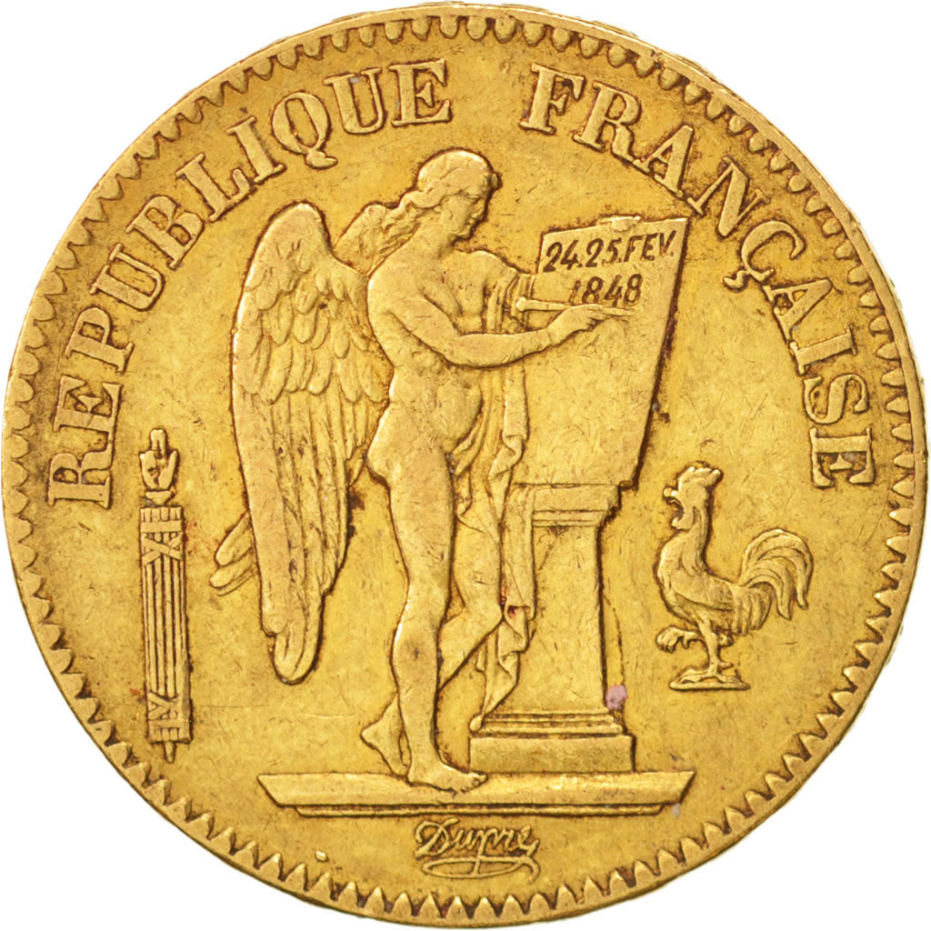 France, Génie, 20 Francs, 1848, Paris, EF(40-45), Gold, KM:757, Gadoury:1032