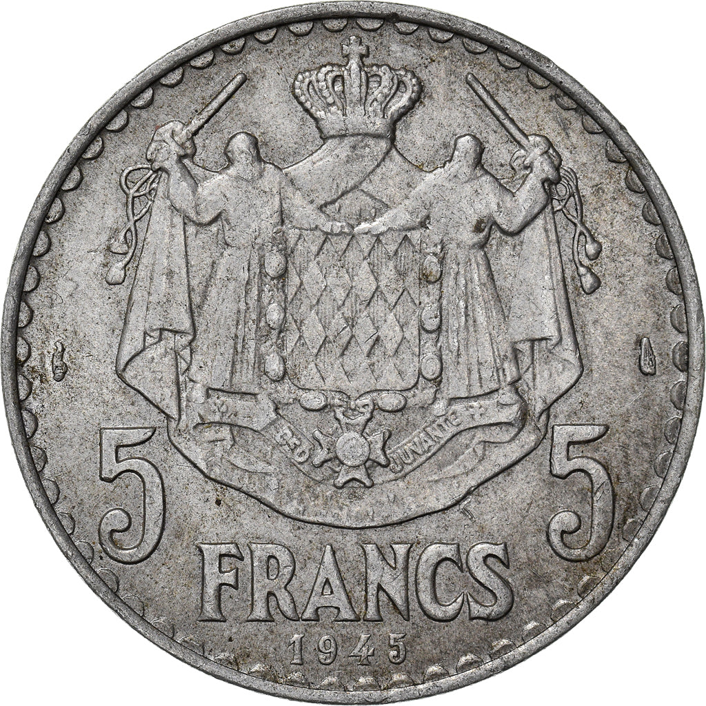 Münze, Monaco, 5 Francs, 1945
