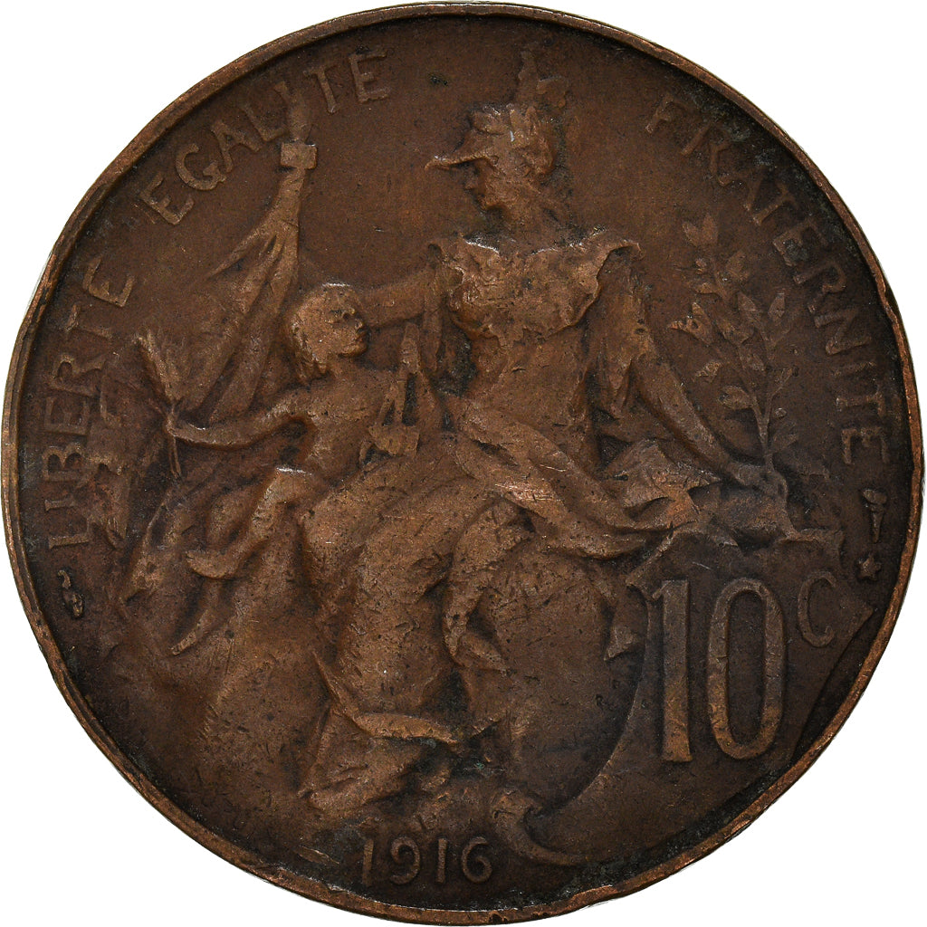 Coin, France, 10 Centimes, 1916