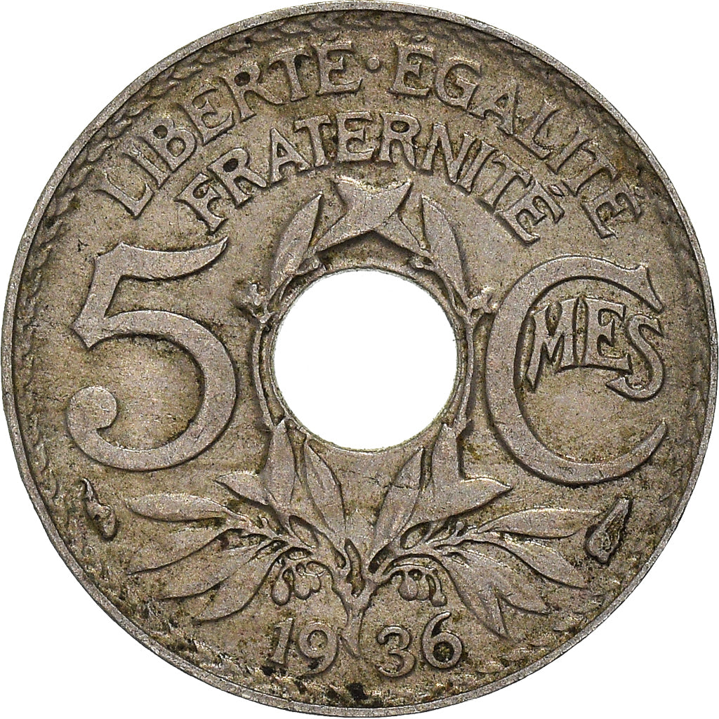 Coin, France, 5 Centimes, 1936