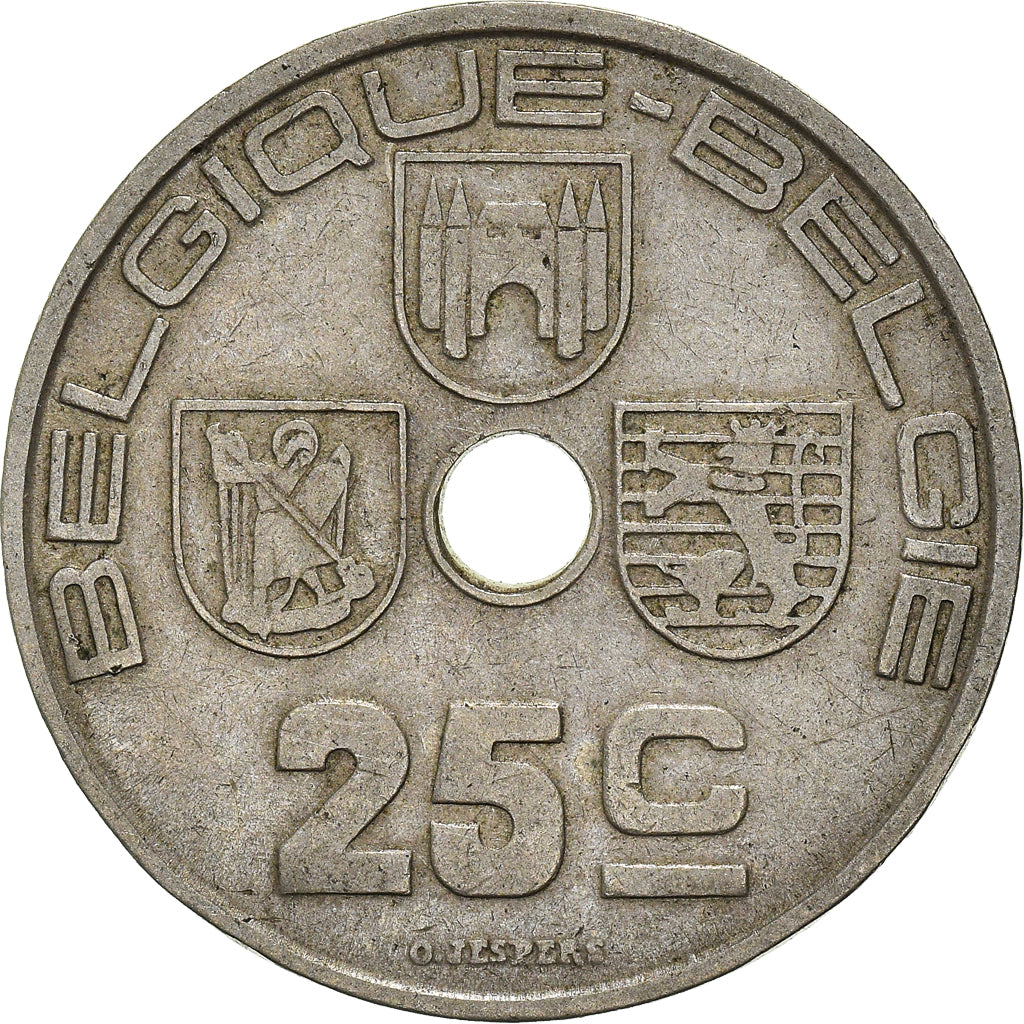 Moneta, Belgia, 25 Centimes, 1938