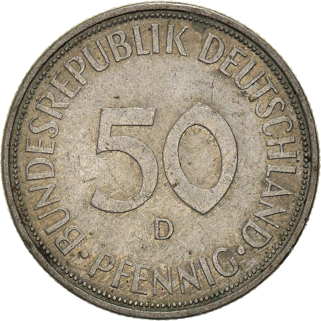 Moneda, ALEMANIA - REPÚBLICA FEDERAL, 50 Pfennig, 1971
