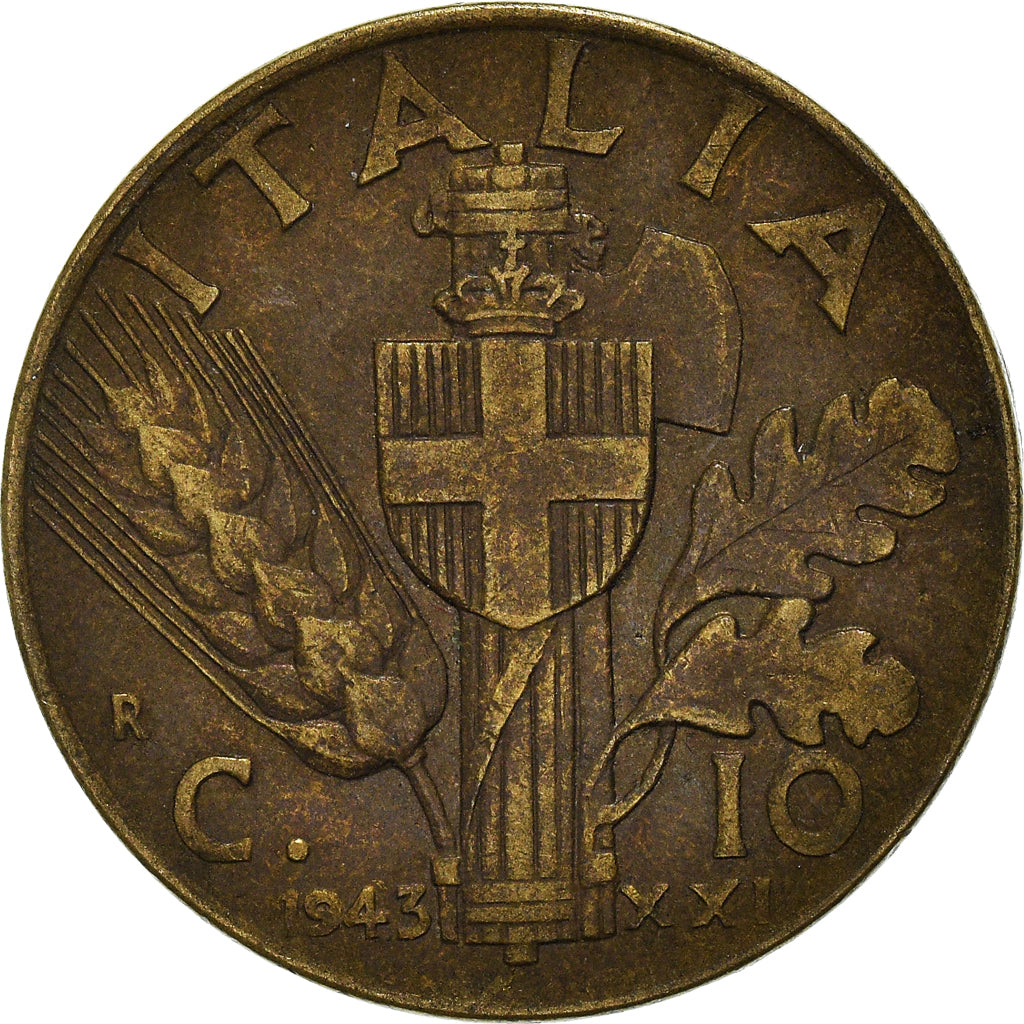 Moneta, Italia, 10 Centesimi, 1943