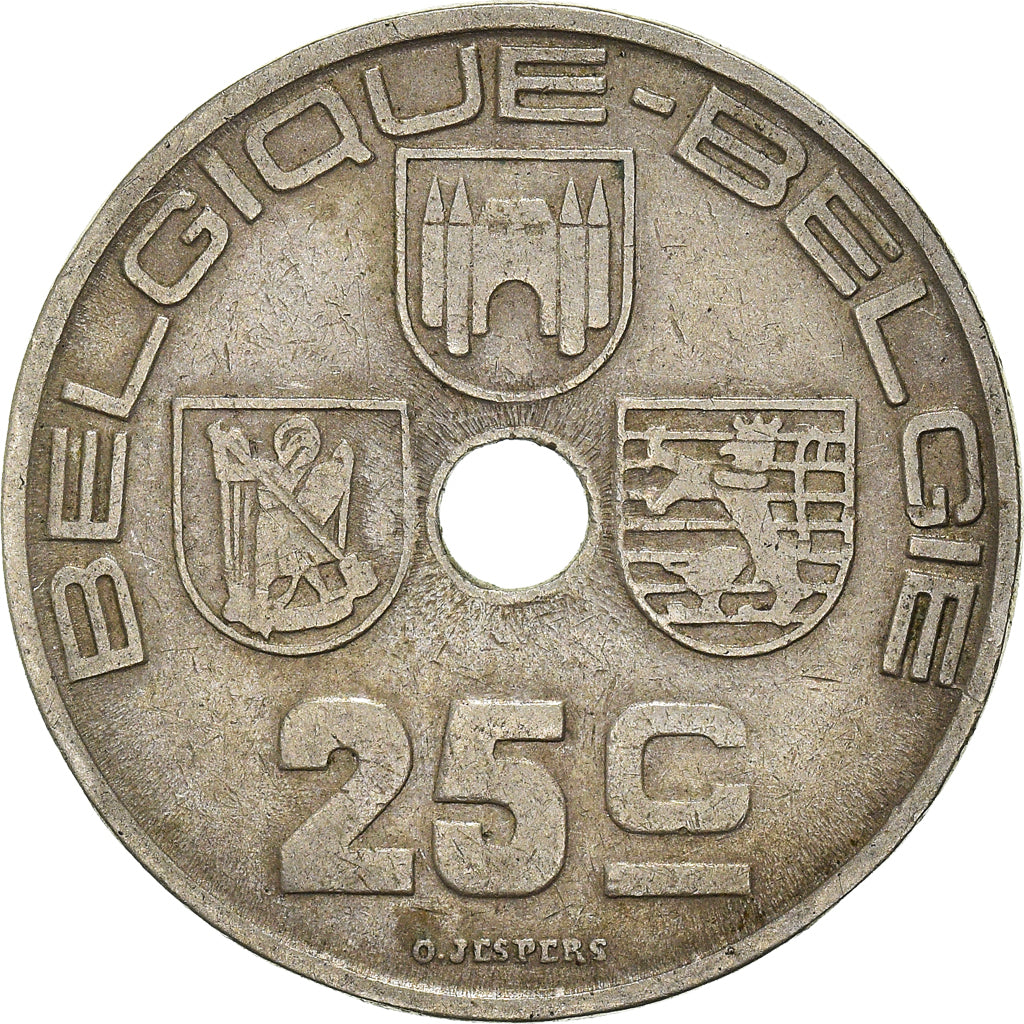 Coin, Belgium, 25 Centimes, 1939