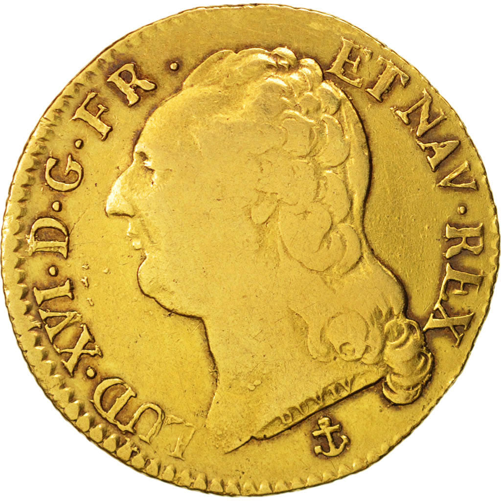 France, Louis XVI, Louis d'or à la tête nue, 1786, La Rochelle, VF, KM:591.6