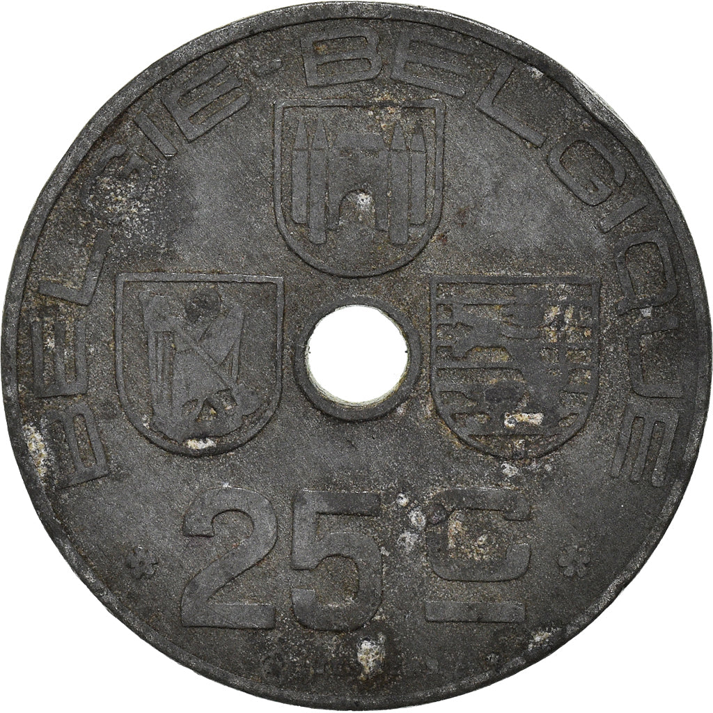 Moneta, Belgia, 25 Centimes, 1944