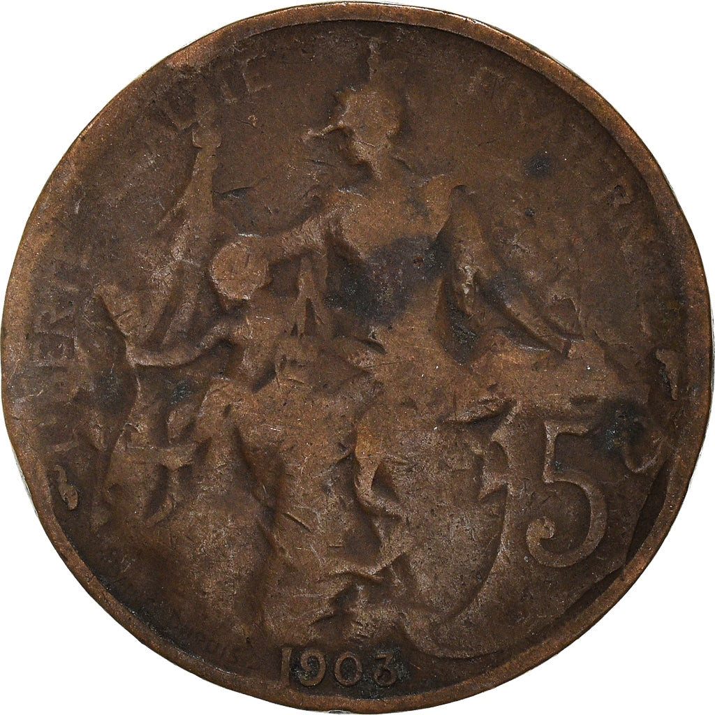 Moneta, Francja, 5 Centimes, 1903