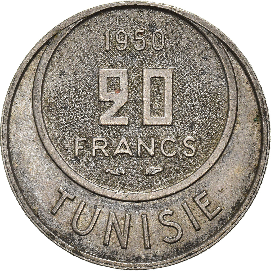 Moneta, Tunisia, 20 Francs, 1950