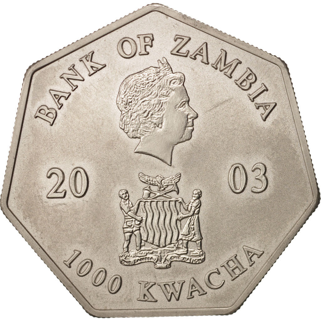 Zambia, 1000 Kwacha, 2003, MS(60-62), Copper-nickel, KM:74