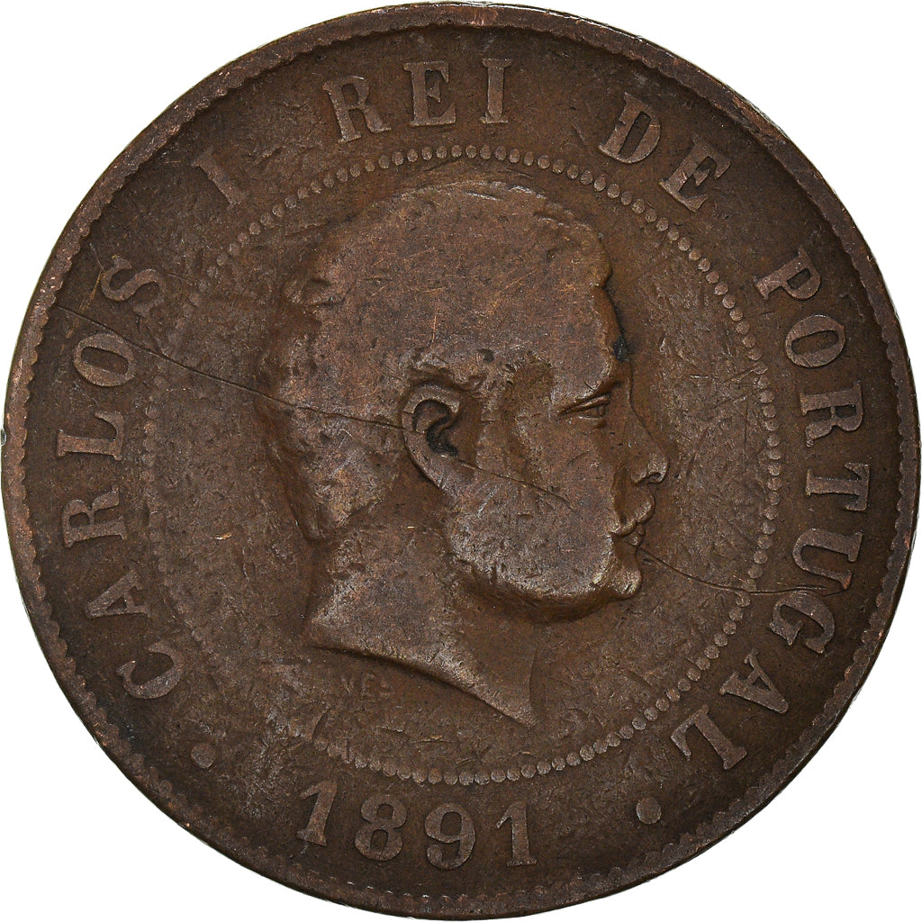 Moneta, Portogallo, 20 Reis, 1891