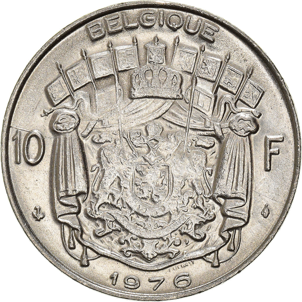 Münze, Belgien, 10 Francs, 10 Frank, 1976