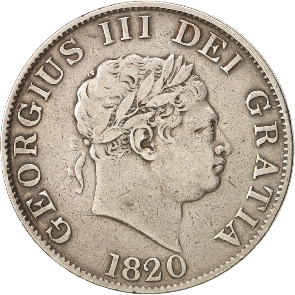Great Britain, George III, 1/2 Crown, 1820, EF(40-45), Silver, KM:672