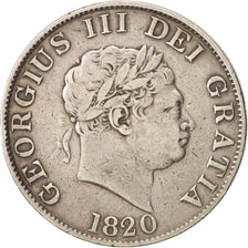 Great Britain, George III, 1/2 Crown, 1820, EF(40-45), Silver, KM:672