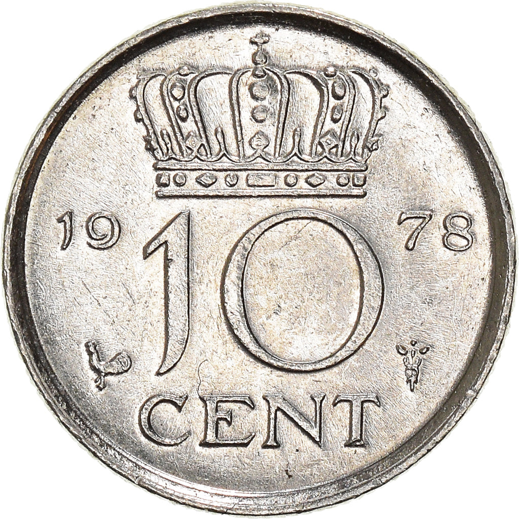 Moeda, Países Baixos, 10 Cents, 1978