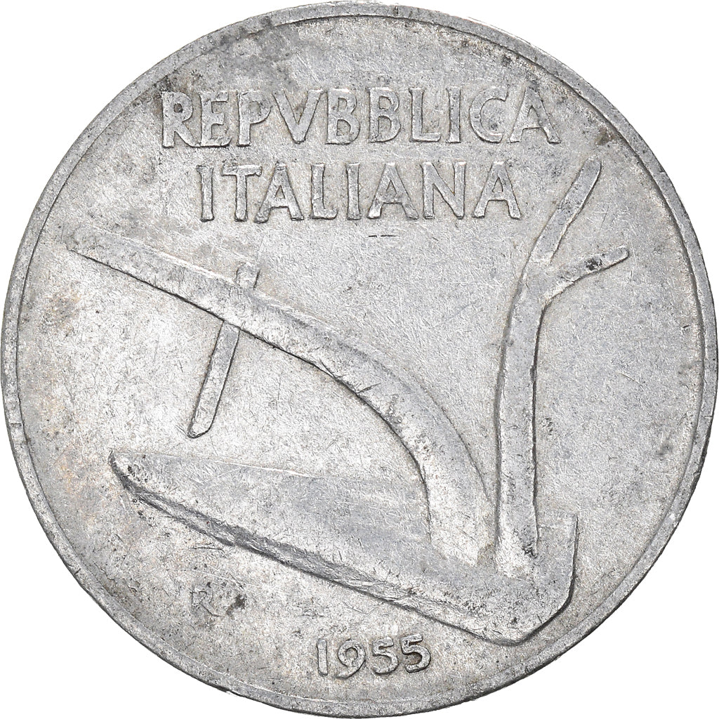 Moneda, Italia, 10 Lire, 1955