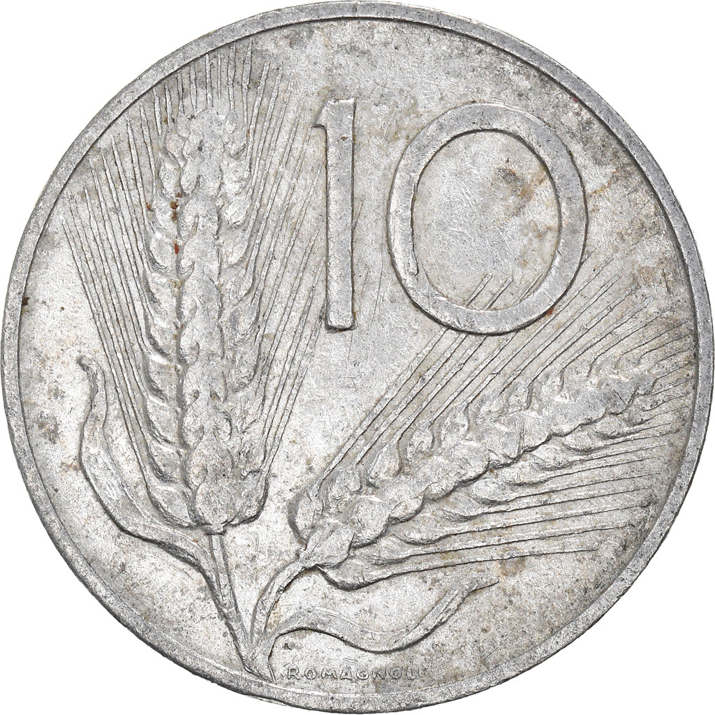 Moneda, Italia, 10 Lire, 1955