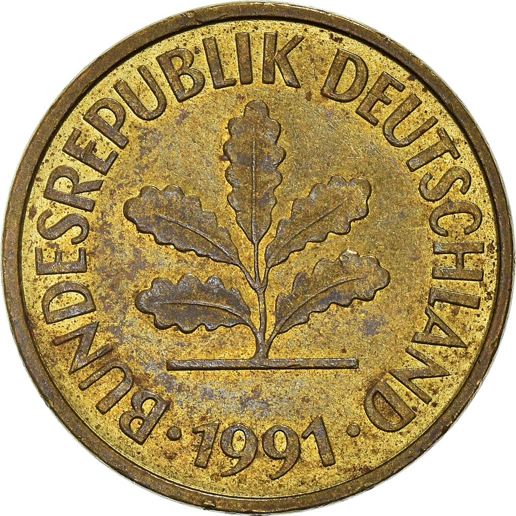Munten, Federale Duitse Republiek, 5 Pfennig, 1991