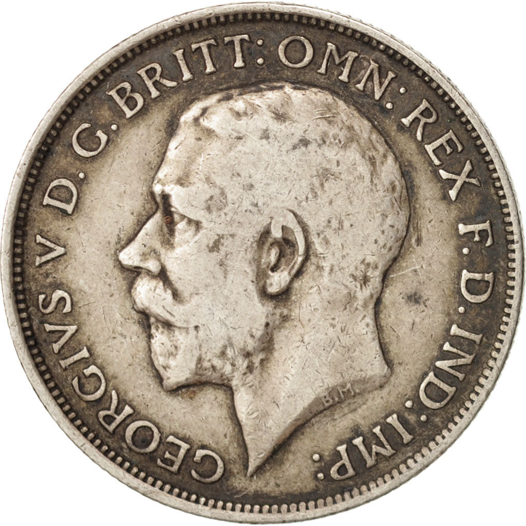 Great Britain, George V, Florin, Two Shillings, 1914, EF(40-45), Silver, KM:817